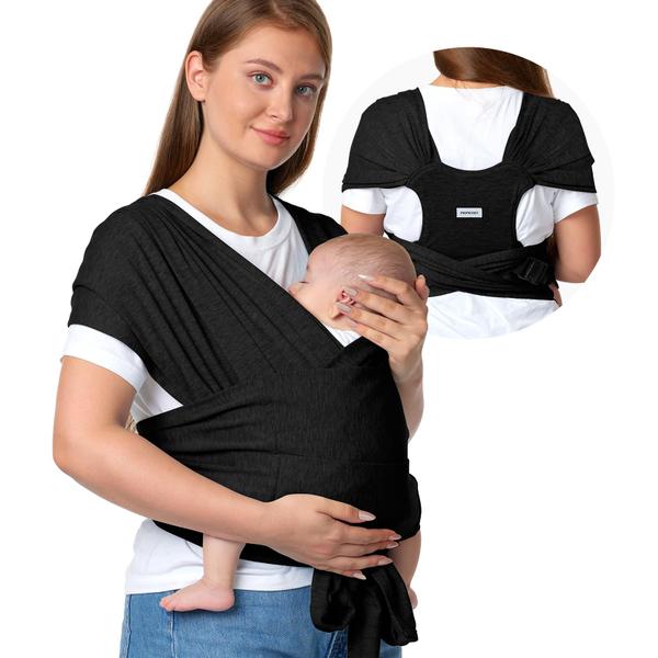 Imagem de Momcozy Wrap Carrier Ajustável para Bebês 3,6-15,8 kg Preto