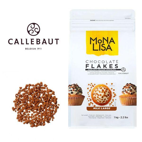 Imagem de Monalisa Callebaut Chocolate Flakes Milk Large Ao Leite 1kg