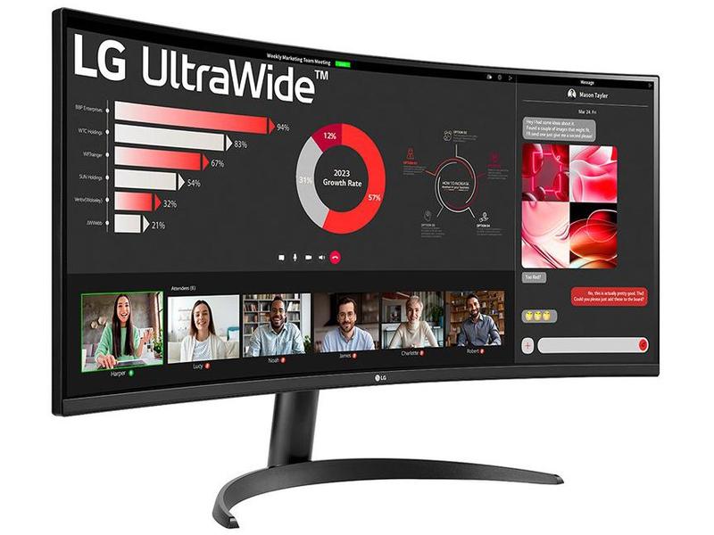 Imagem de Monitor 100Hz WQHD Curvo UltraWide 5ms LG 34WR50QC-B 34" 2 HDMI