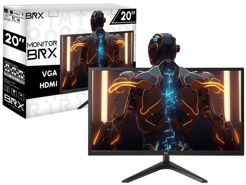 Imagem de Monitor 20" LED 75Hz 5ms BRX Office Widescreen HDMI e VGA