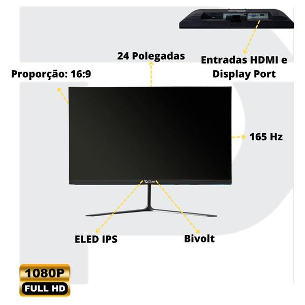 Imagem de Monitor 24 Polegadas Gamer Preto Full Hd 165hz Ips Hdmi DisplayPort