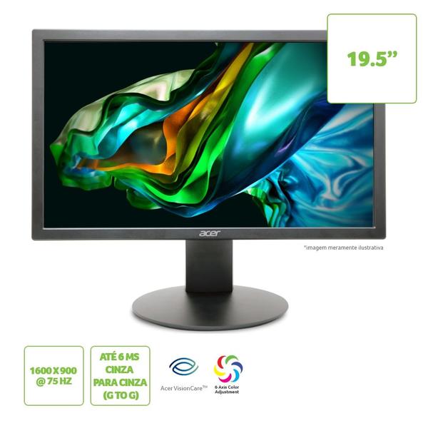 Imagem de Monitor Acer E200Q BI 19.5” HD 75hz 6ms VGA HDMI