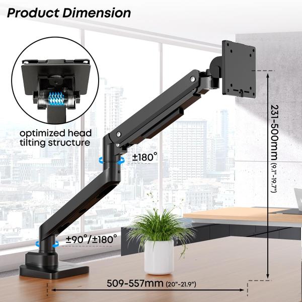 Imagem de Monitor Arm iMTKOTW Premium Heavy Duty para telas de 17-49"