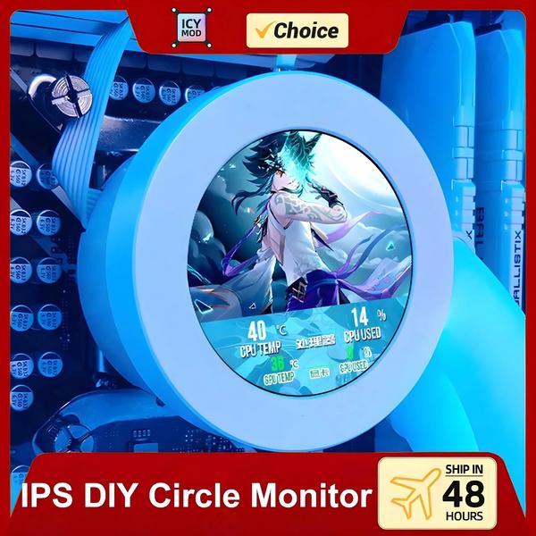 Imagem de Monitor Circular Aida64 de 2,1 Polegadas com Display IPS - Para Refrigeração de Água DIY de PC