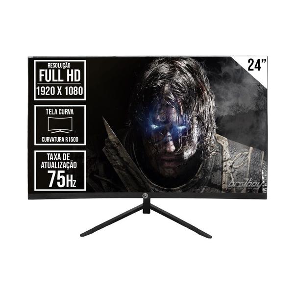 Imagem de Monitor curvo led brazilpc 24" full hd 75hz preto