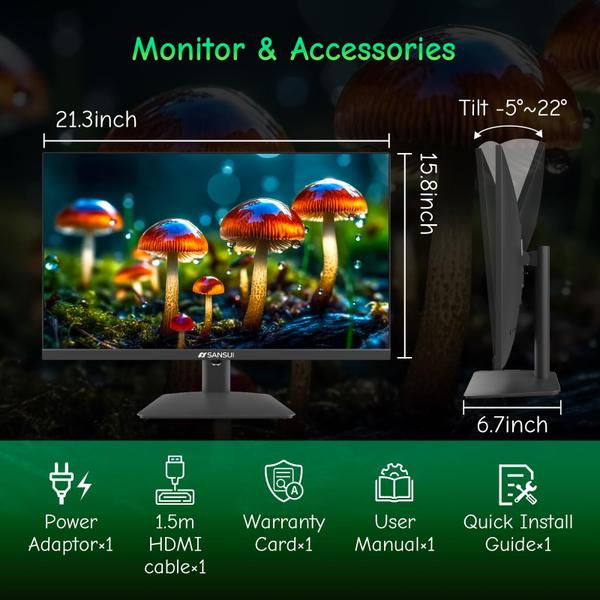 Imagem de Monitor de computador SANSUI ES-24X5AL 24 polegadas IPS 1080P HDMI VGA