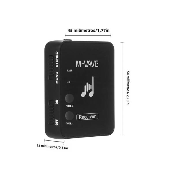 Imagem de Monitor de Fone de Ouvido Sem Fio M-VAVE WP-10 - 2,4 GHz Recarregável - Estéreo/Mono - Sistema de Gravação