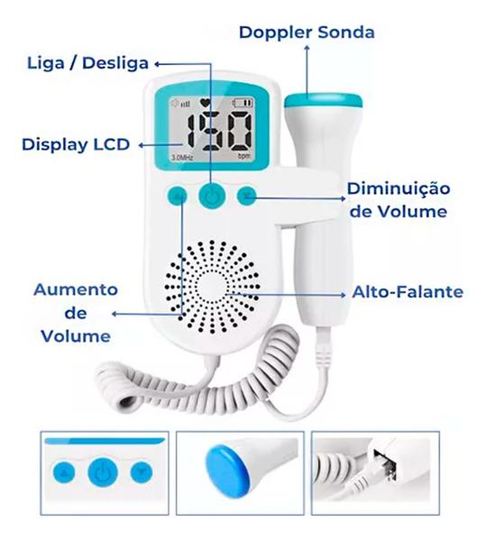 Imagem de Monitor De Frequência Cardíaca Do Bebê Doppler Sonar