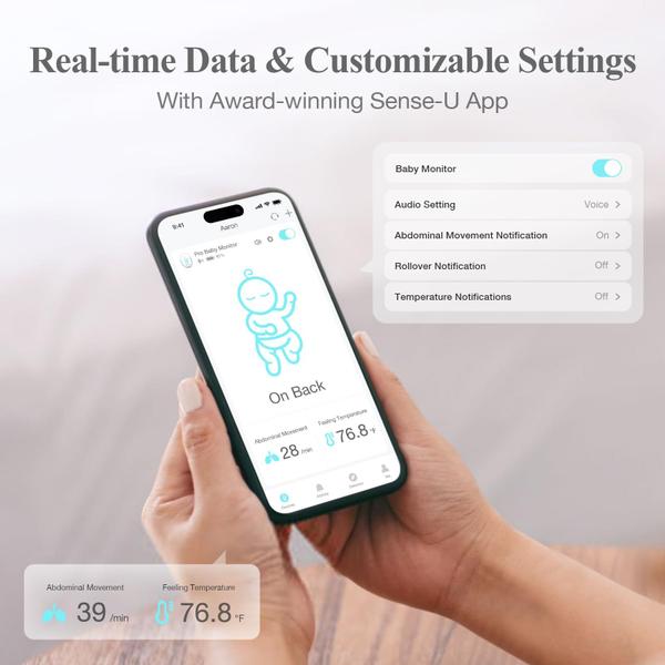 Imagem de Monitor de movimento para bebês Sense-U Pro Arousal Vibration