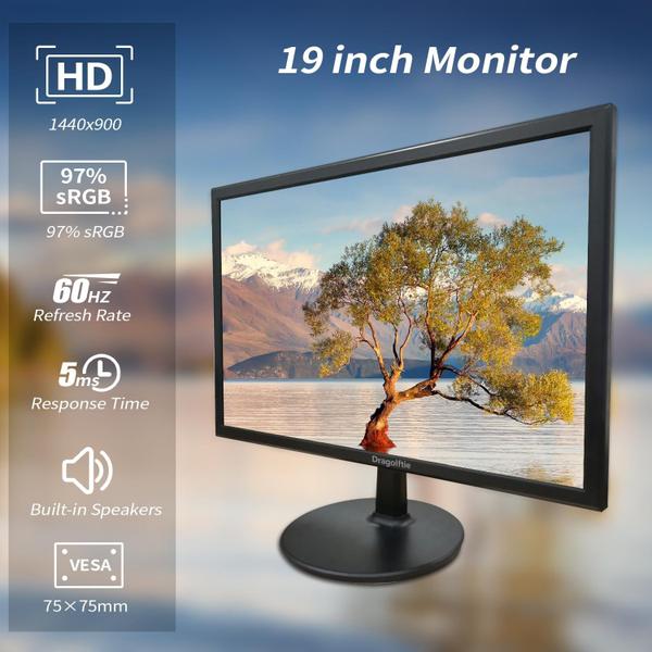 Imagem de Monitor Dragolftie PC Desktop 19 polegadas 1440 x 900 60 Hz HDMI/VGA