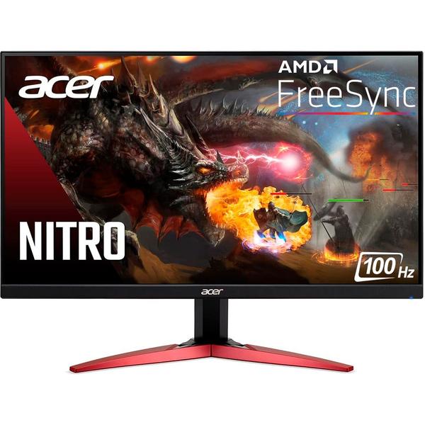 Imagem de Monitor Gamer Acer 23.8 Nitro 5 KG241Y Ebii Full HD LED IPS 100Hz AMD Radeon FreeSync Game Mode HDMI e VGA Preto