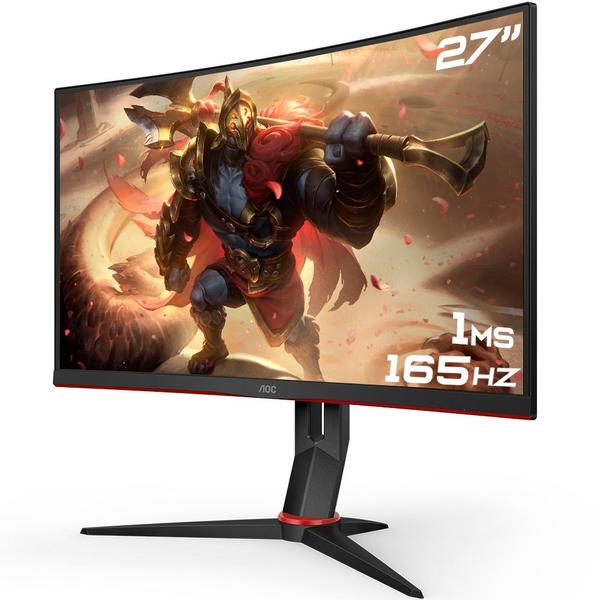 Imagem de Monitor Gamer AOC 27", 165Hz, Full HD, 1ms, DisplayPort, HDMI e VGA, Ajuste de Altura - 27G2S/BK