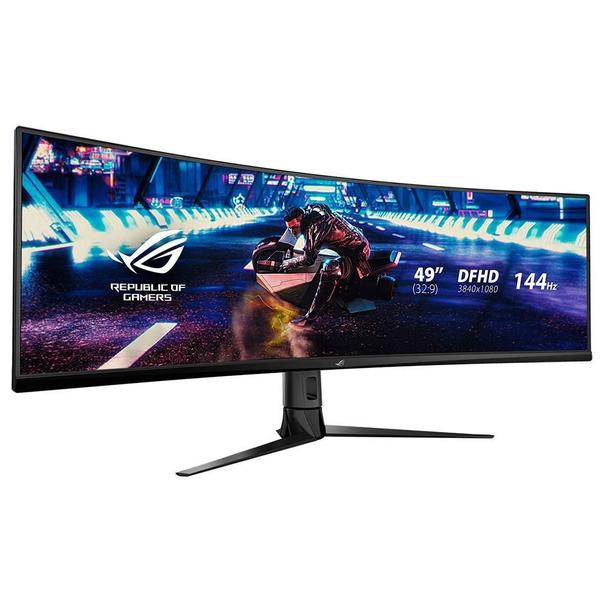 Imagem de Monitor Gamer Asus ROG Swift 49' LED, Ultra Wide, 144 Hz, DFHD, FreeSync Premium, HDR 10, 100% sRGB, HDMI/DisplayPort, Som - XG49VQ