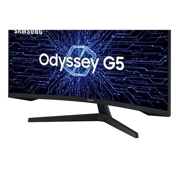 Imagem de Monitor Gamer Curvo Samsung Odyssey G5 34", WQHD, Ultrawide, 165Hz, 1ms, DisplayPort e HDMI, Freesync Premium, Preto - LC34G55TWWLMZD