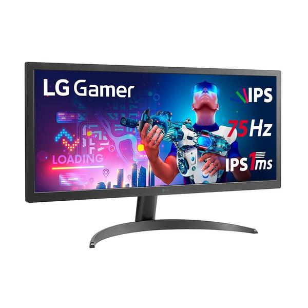 Imagem de Monitor Gamer LG 26 IPS, Ultra Wide, 75Hz, Full HD, 1ms, FreeSync Premium, HDR 10, 99% sRGB, HDMI, VESA - 26WQ500