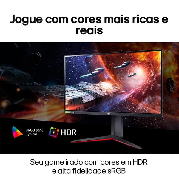 Monitor Gamer LG UltraGear 27 Full HD, 144Hz, 1ms, IPS, HDMI e