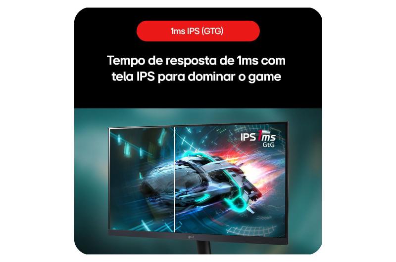 Imagem de Monitor Gamer LG UltraGear 27” IPS, 180Hz, 1ms (GtG), NVIDIA G-SYNC , AMD FreeSync, HDR10, sRGB 99% - 27GS60F-B