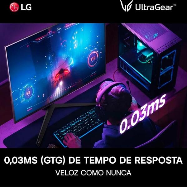 Imagem de Monitor Gamer LG UltraGear 27" OLED, QHD, 240Hz, 0.03ms, DisplayPort, HDMI e USB, NVIDIA G-SYNC, AMD FreeSync, HDR400 - 27GS95QE-B