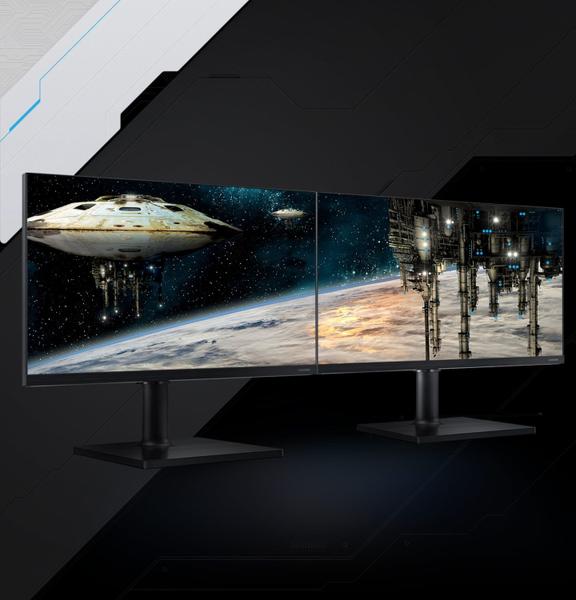 Imagem de Monitor Gamer Samsung Odyssey G3 24", 144Hz, Full HD, 1ms, DisplayPort e HDMI, FreeSync Premium, Ajuste de Altura, VESA - LS24BG300ELMZD