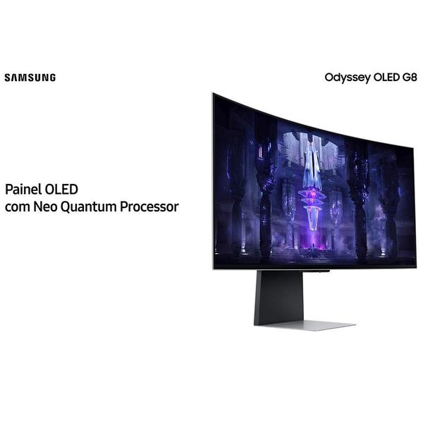 Imagem de Monitor Gamer Samsung Odyssey G8 34 OLED QHD, 175Hz, 0.1ms, HDMI e DisplayPort/USB-C, FreeSync Premium, HDR, VESA - LS34BG850SLXZD