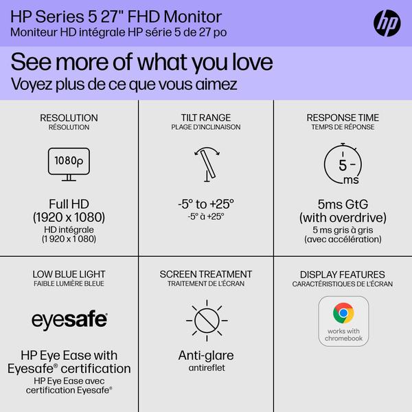 Imagem de Monitor HP Série 5 27" FHD (1920x1080) IPS 99% sRGB