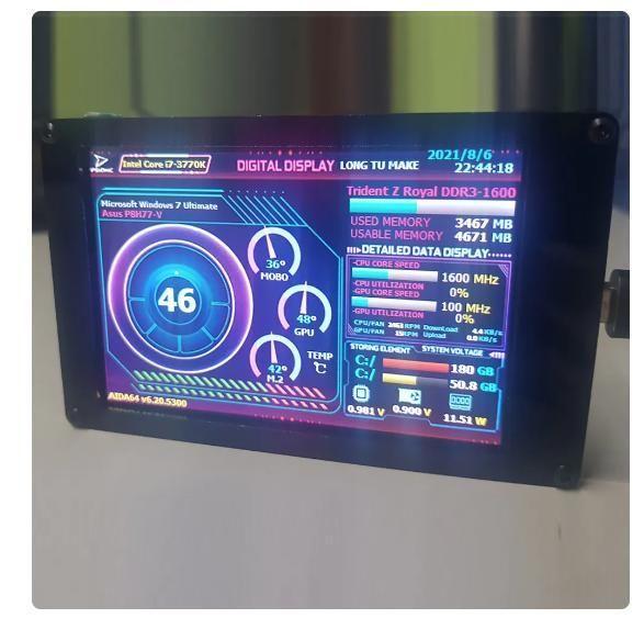 Imagem de Monitor LCD IPS de 3,5 para CPU - Tela Secundária USB