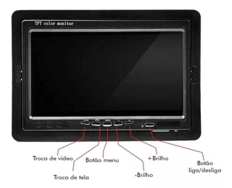 Imagem de Monitor Lcd Veicular Digital 7 Polegadas Portátil Cft