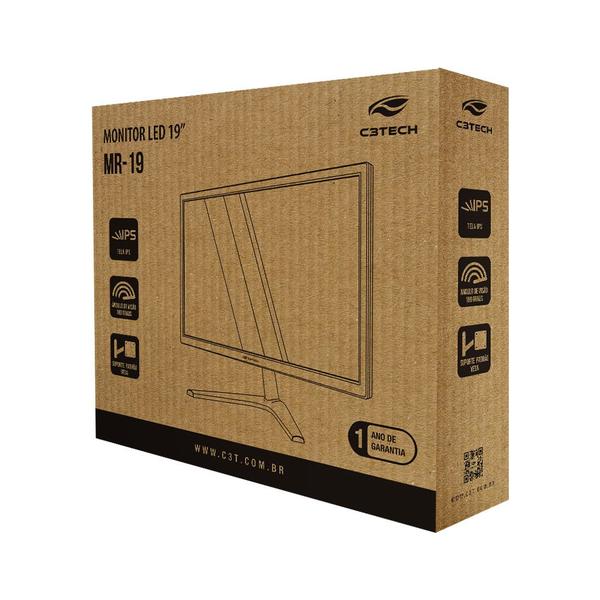 Imagem de Monitor LED 19 Polegadas C3Tech MR-19 Preto HD