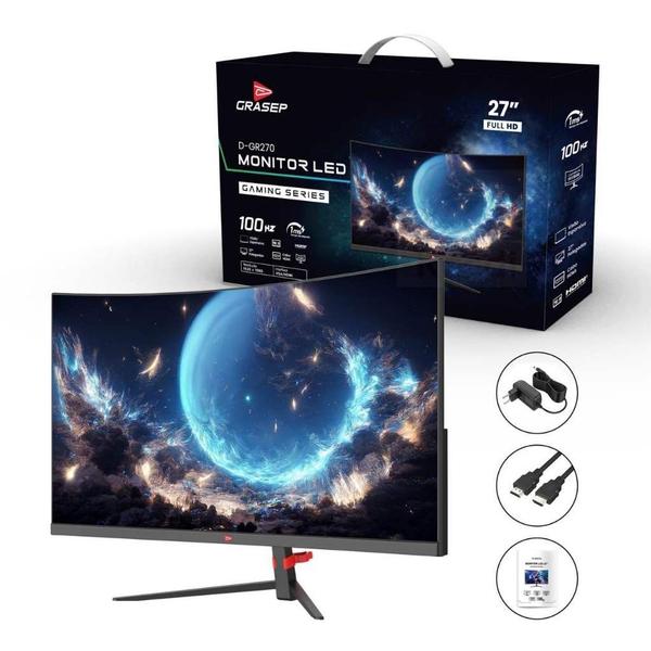 Imagem de Monitor LED 27" Tela Curva Gaming 100Hz 1ms D-GR270 Grasep