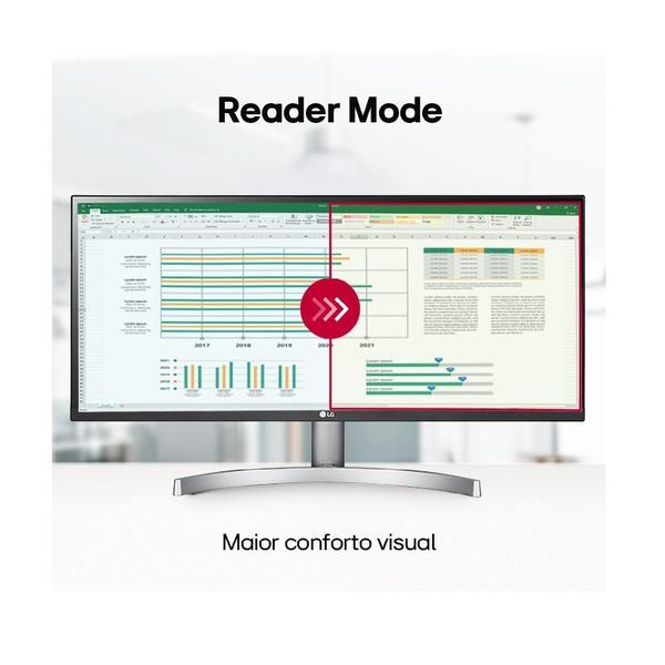 Imagem de Monitor LED 29" LG Ultrawide, HDR, IPS, Full HD 2560x1080, Som integrado, modo jogo, 75Hz - 29WK600-W