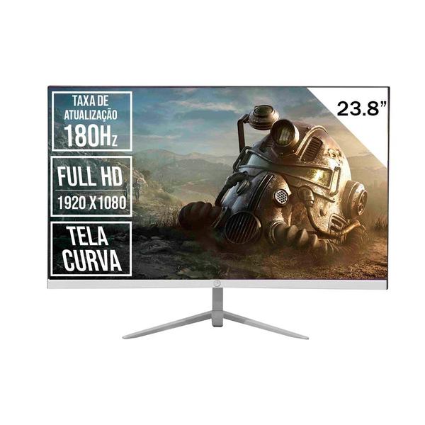 Imagem de Monitor led gamer 23.8 brazilpc 24br15 curvo r1500 180hz branco widescreen