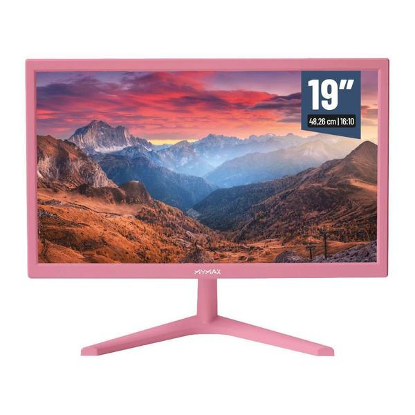 Monitor Mymax 19'' 1440 X. 900 3.6MS HD Led 60HZ HDMI VGA Rosa Imagem de Monitor Mymax 19'' 1440 X. 900 3.6MS HD Led 60HZ HDMI VGA Rosa