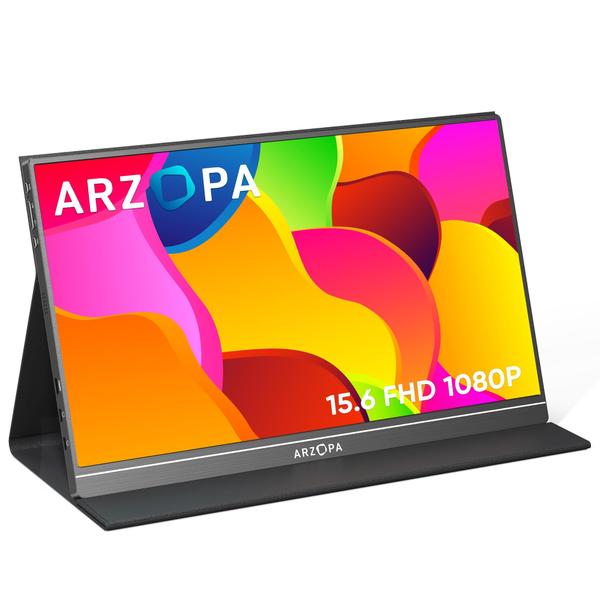 Imagem de Monitor portátil ARZOPA 15,6" 1080P FHD USB C HDMI Mac PC