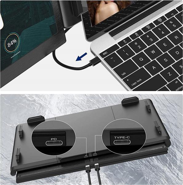 Monitor Portatil para Notebook com Tela Dupla de 13.3