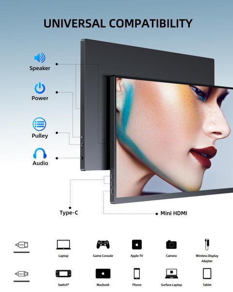 Imagem de Monitor portátil UPERFECT 18,5 polegadas 120 Hz 100% sRGB 1080P