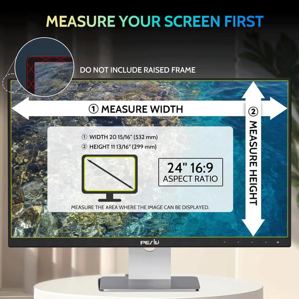 Imagem de Monitor Privacy Screen Peslv de 24 polegadas 16:9, pacote com 2 unidades, preto