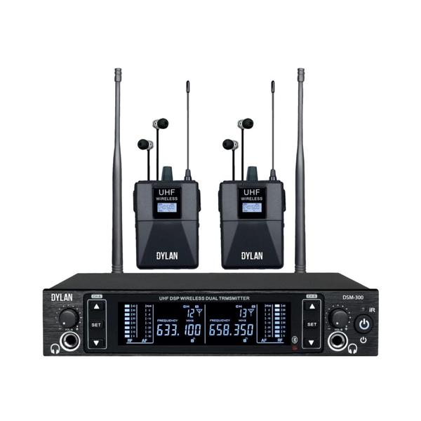 Imagem de Monitor Sem Fio In Ear Dylan DSM-300 Duplo Receptor UHF 100 