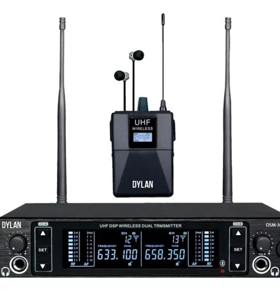 Imagem de Monitor Sem Fio In Ear Dylan Dsm-301 Receptor Uhf 100 Canais Cor Preto - Individual