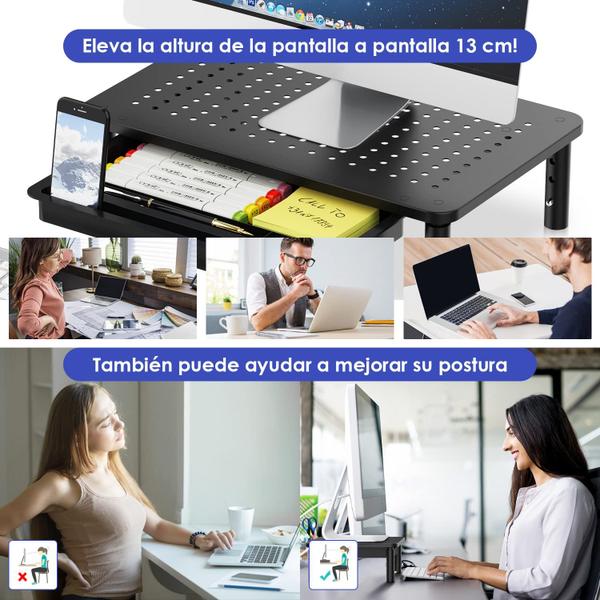 Imagem de Monitor Stand Riser SPOWAY 3 ajustável em altura com armazenamento