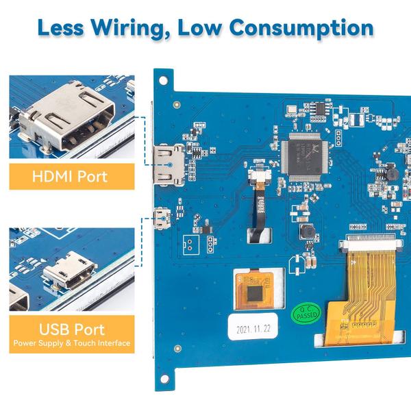 Imagem de Monitor SunFounder 7 Touch HDMI IPS 1024600 - Raspberry Pi 400/4/3 B+, 2 Model B, Windows