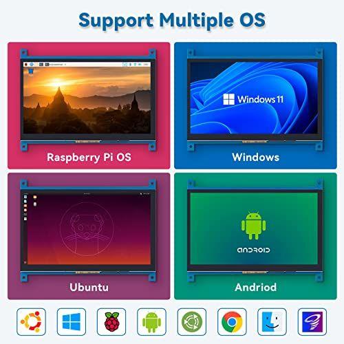 Monitor SunFounder 7 Touch HDMI IPS 1024600 - Raspberry Pi 400/4/3 B+, 2 Model B, Windows Imagem de Monitor SunFounder 7 Touch HDMI IPS 1024600 - Raspberry Pi 400/4/3 B+, 2 Model B, Windows