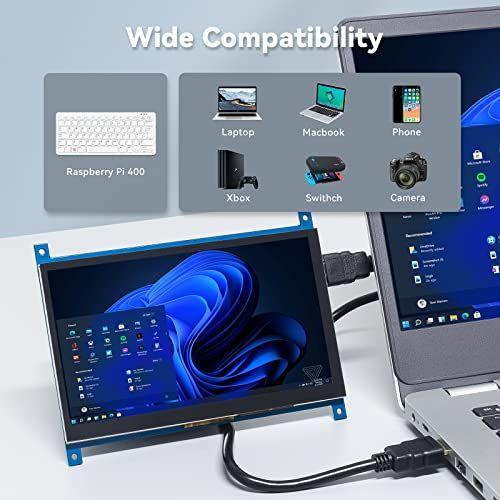 Monitor SunFounder 7 Touch HDMI IPS 1024600 - Raspberry Pi 400/4/3 B+, 2 Model B, Windows Imagem de Monitor SunFounder 7 Touch HDMI IPS 1024600 - Raspberry Pi 400/4/3 B+, 2 Model B, Windows