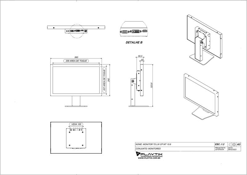 Imagem de Monitor touch screen capacitivo multitoque 15.6" lynx wave