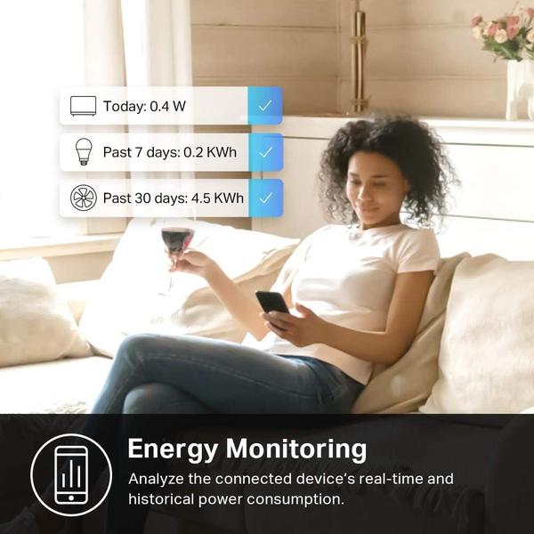 Imagem de Monitoramento de energia Wi-Fi Smart Plug Kasa Smart Mini KP115