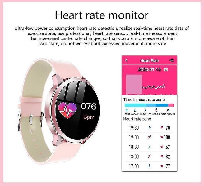 Imagem de Monitores de atividade q8 relógio inteligente tela colorida smartwatch rastreador de fitness feminino monitor de freqüência cardíaca para android