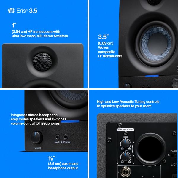 Imagem de Monitores de estúdio PreSonus Eris 3.5 alimentados por Near Field Pair