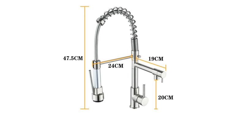 Imagem de Monocomando de mesa cozinha gourmet 2 saidas 50 cm escovado