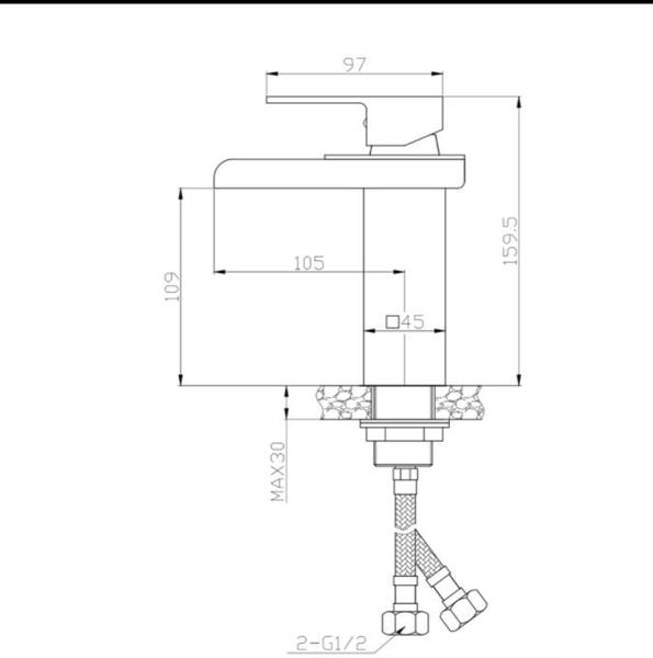 Imagem de Monocomando para Lavatorio de Mesa Bica Baixa Cascata Quadrada V-9522 Lavabo Banheiro