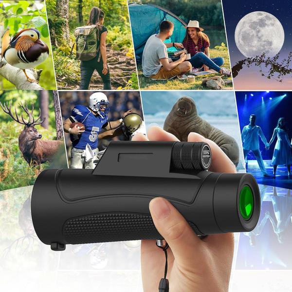 Imagem de Monocular 10 x 42 para adultos Monocular de grande campo de visão de alta definição para observação de pássaros Animais que visualizam concertos de jogos de esportes ao ar livre