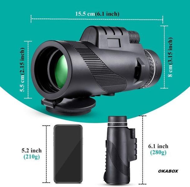 Imagem de monóculo binóculos telescópio monocular suporte celular - 10X40 Luneta 9500 Metros